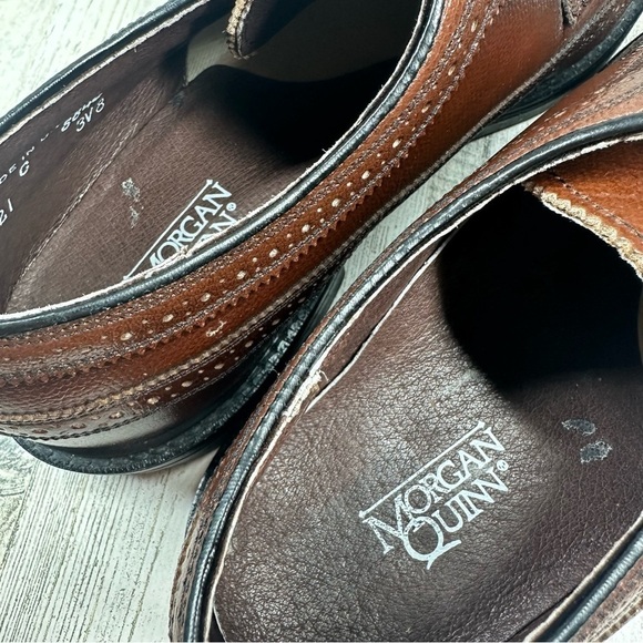 Morgan Quinn 1521 Washington Wing-tip Made in USA Brown Leather Oxford #429 - Picture 9 of 12